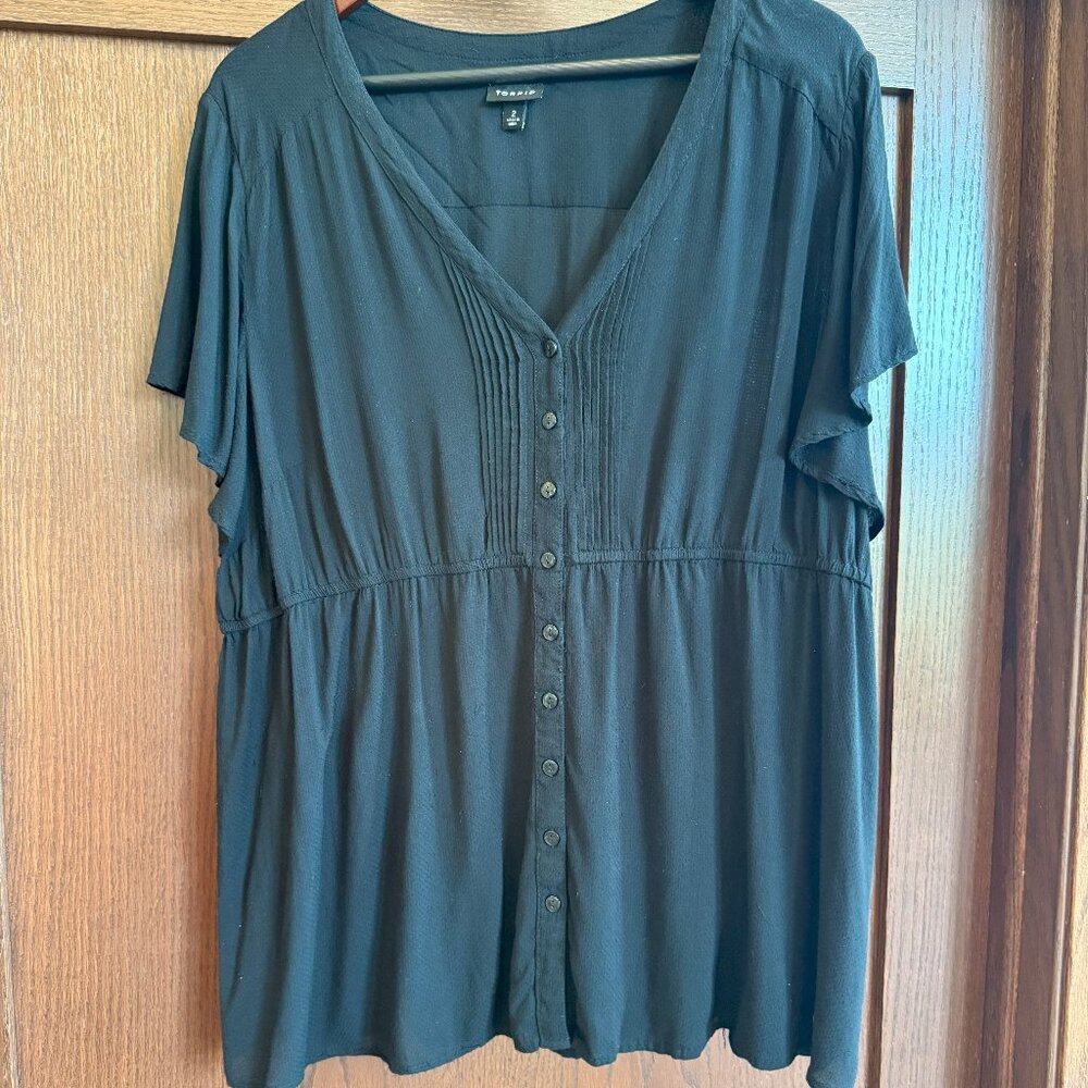Torrid Size 2X Black Flutter Sleeve top